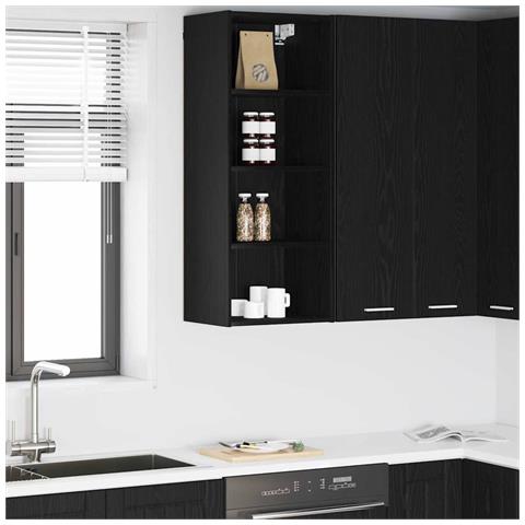 Armadio pensile Riga Rovere Nero 40 x 29,5 x 100 cm - Foto 2