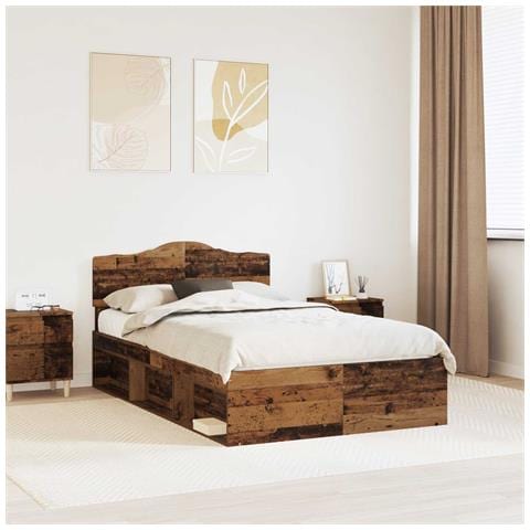 Struttura del letto Legno vecchio 120 x 190 cm Pino massello - Foto 2