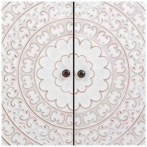 Credenza In Legno Bianco Invecchiato Con 2 Porte 130x33x99h Cm - Foto 7
