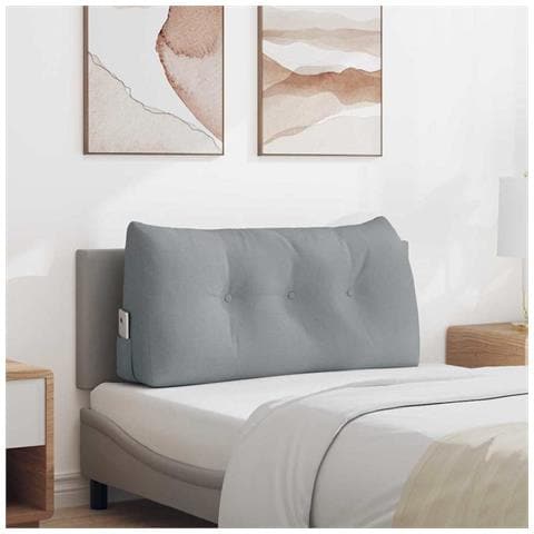 Cuscino per Schiena Grigio chiaro 100 x 24 x 50 cm Tessuto - Foto 2