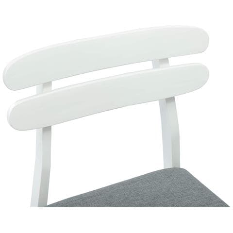 Sedia da pranzo 2 pcs Bianco e Grigio Legno di gomma solido - Foto 9