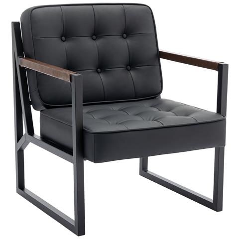 Poltrona di design, comoda poltrona imbottita con piedini in metallo per soggiorno, camera da letto, sala d'attesa e ufficio - Foto 8