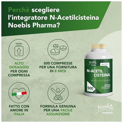 N-Acetil Cisteina 600 mg 500 Compresse - NAC ad Alto Grado di Purezza - Formula Essenziale e Maxi Fornitura - Foto 5