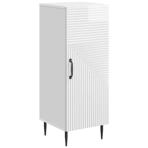 Credenza Bianco Lucido 33 x 34,5 x 89,5 cm Legno ingegnerizzato - Foto 1