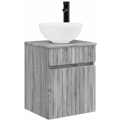 Mobile lavabo da parete Sonoma grigio 39 x 41 x 64,5 cm - Foto 1