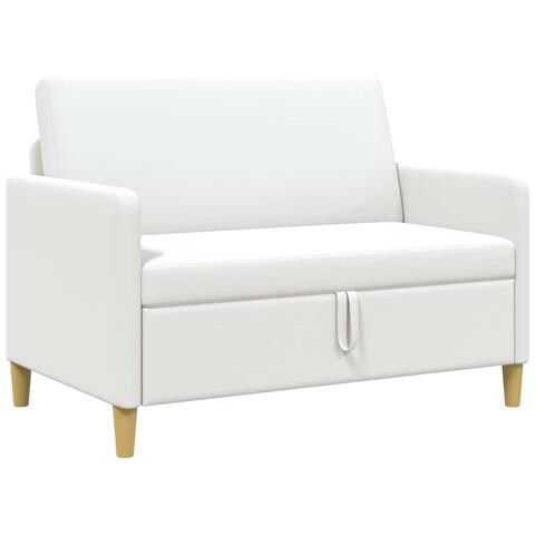 Divano con Storage Bianco 122 x 78 x 87 cm Poliestere - Foto 1