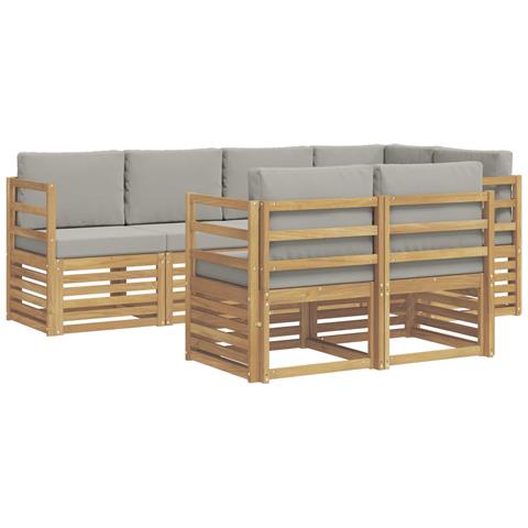 Set di divani da esterno 7 pcs Bianco e Grigio Chiaro - Foto 1
