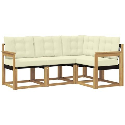 Set di divani da esterno con cuscino 4 pcs Bianco e Crema - Foto 1