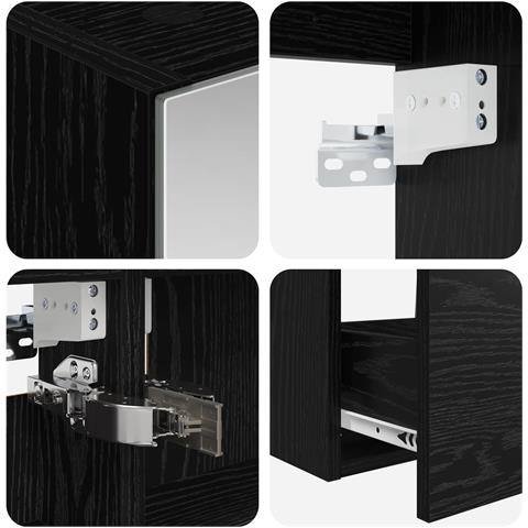 Set di mobili per il bagno 5 pcs Rovere Nero - Foto 9