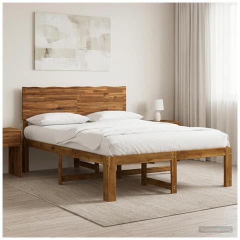 Letto matrimoniale con testiera ROSTOCK Naturale 160 x 200 cm - Foto 10