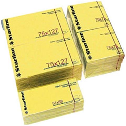 confezione da 12 pezzi - blocchetto biglietti adesivi giallo 75x75mm 100fg 70gr starline - Foto 1
