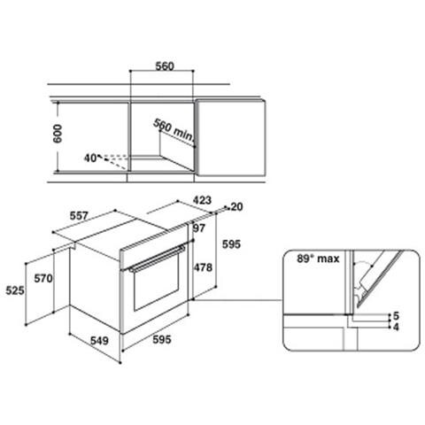 INDESIT - Forno Elettrico da Incasso IFW 55Y4 IX Capacità 71 L  Multifunzione Ventilato Colore Acciaio Inox - ePRICE