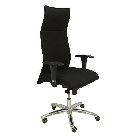 Modèle Albacete Xl - Poltrona Da Ufficio Ergonomica Con Meccanismo Sincronizzato E Regolabile In Altezza, Sedile E Schienale Rivestiti In Tessuto Bali Di Colore Nero - Foto 1