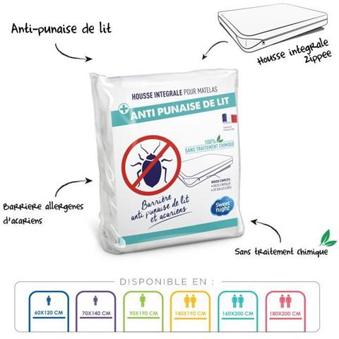 Fodera Completa Per Materasso Anti-acaro Anti-cimice - 160 X 200 Cm - Bianco - Foto 1