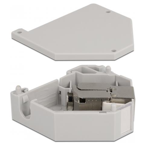 Adattatore per guida DIN con modulo Keystone RJ45 femmina Cat. 6A LSA - Foto 2