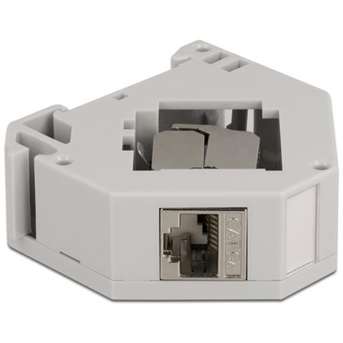 Adattatore per guida DIN con modulo Keystone RJ45 femmina Cat. 6A LSA - Foto 4