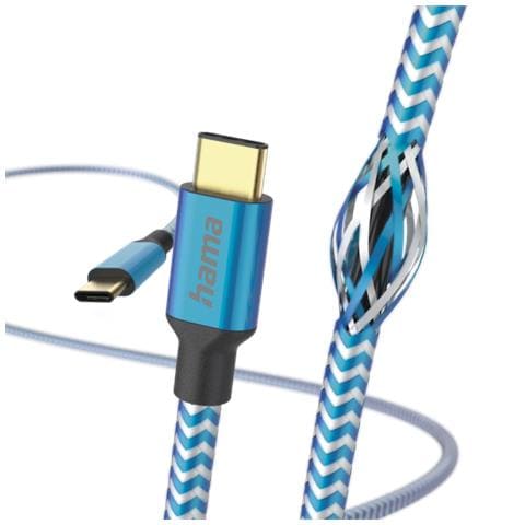 Reflective Usb-c To Usb-c Quick Charging Cable, Usb 2.0, Nylon Sheath, Gold-plated, 1.5 Metre, Blue - Foto 2