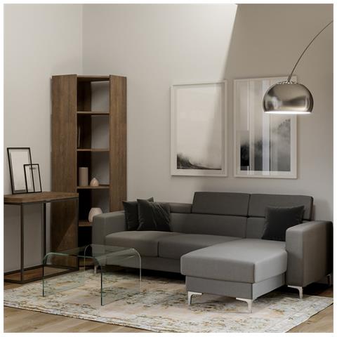 Libreria Kato Angolo A Noce 6 Ripiani 2 Fianchi + 2 Fasce Retro - Foto 3