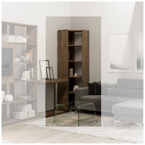 Libreria Kato Angolo A Noce 6 Ripiani 2 Fianchi + 2 Fasce Retro - Foto 2