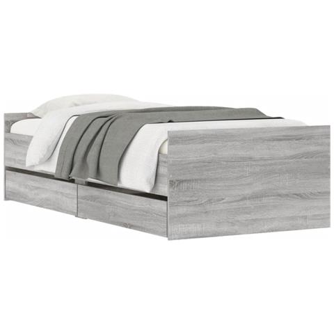 Giroletto Con Cassetti Grigio Sonoma 90x190 Cm - Foto 3