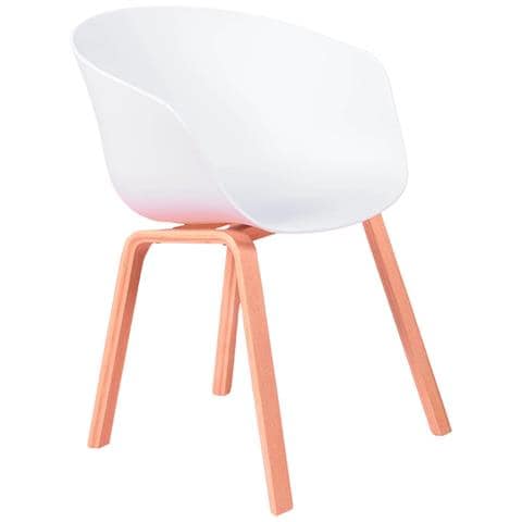 Sedia Con Seduta In Plastica E Gambe In Legno Di Faggio - Daxer - Foto 1