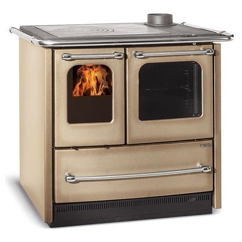 Stufa Cucina A Legna In Acciaio Porcellanato Con Forno Easy Evo 2.0 - Beige - Foto 1