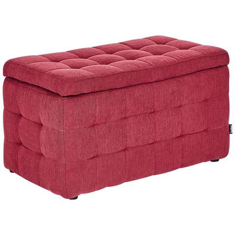 Pouf Tessuto Rosso Con Contenitore Michigan - Foto 2