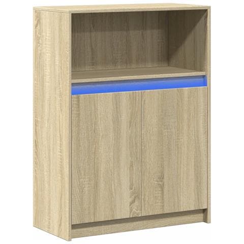 Credenza Con Led Rovere Sonoma 72x34x100cm In Legno Multistrato - Foto 3