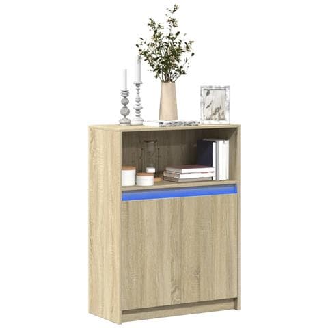 Credenza Con Led Rovere Sonoma 72x34x100cm In Legno Multistrato - Foto 1