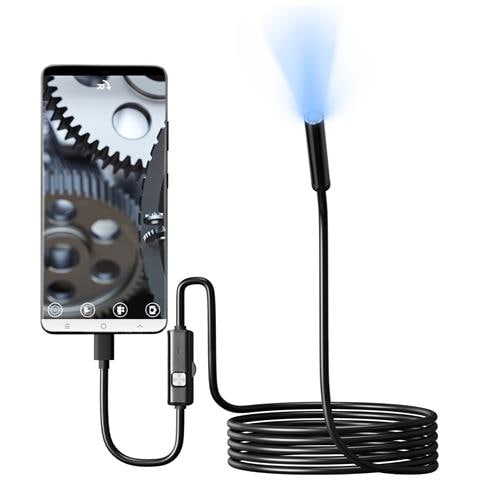 Endoscopio Di Tipo C Ip67 Impermeabile Per Dispositivi Android Windows Black 5m - Foto 1