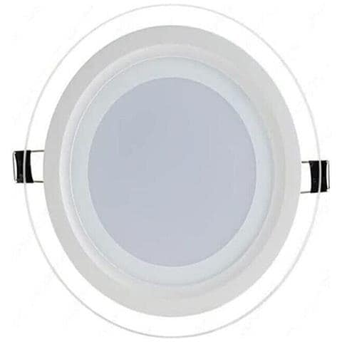 Faretto Led Incasso 6w Luce Fredda Cornice Rotonda Bianca 5dm Vetro Fm-20053 - Foto 1