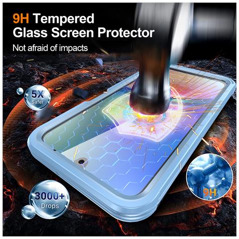 Custodia Per Telefono A56, Custodia Per Telefono Con Protezione A 360° In Vetro Temperato 9h Blue - Foto 2