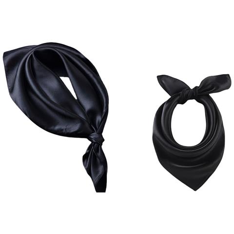 Elegante Sciarpa Di Seta Da Donna, Accessorio Moda Versatile Per La Primavera / L'autunno Black - Foto 2