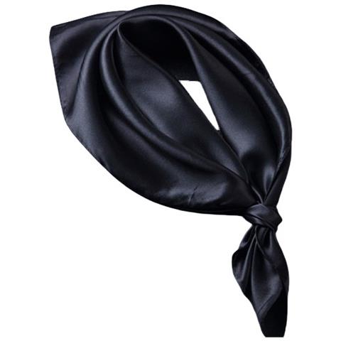 Elegante Sciarpa Di Seta Da Donna, Accessorio Moda Versatile Per La Primavera / L'autunno Black - Foto 3
