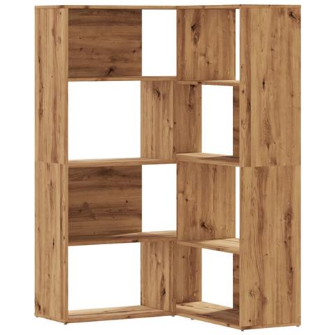Libreria 4 Ripiani Rovere Artigianale 85x85x140 Cm Truciolare - Foto 2