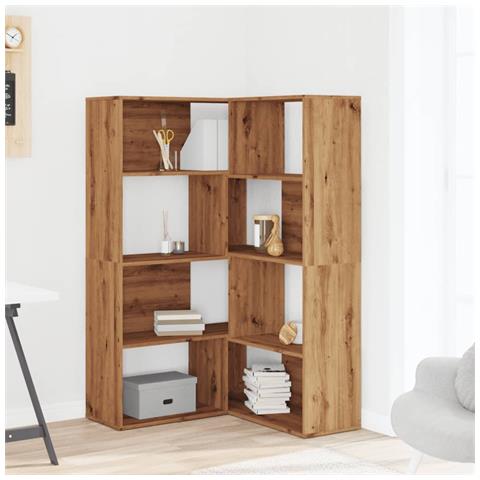Libreria 4 Ripiani Rovere Artigianale 85x85x140 Cm Truciolare - Foto 3