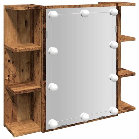 Mobile A Specchio Con Led Legno Antico 70x16,5x60 Cm - Foto 2