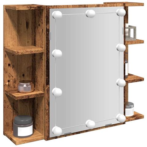 Mobile A Specchio Con Led Legno Antico 70x16,5x60 Cm - Foto 1