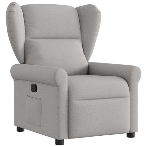 Poltrona Reclinabile In Tessuto Grigio Nuvola - Foto 2