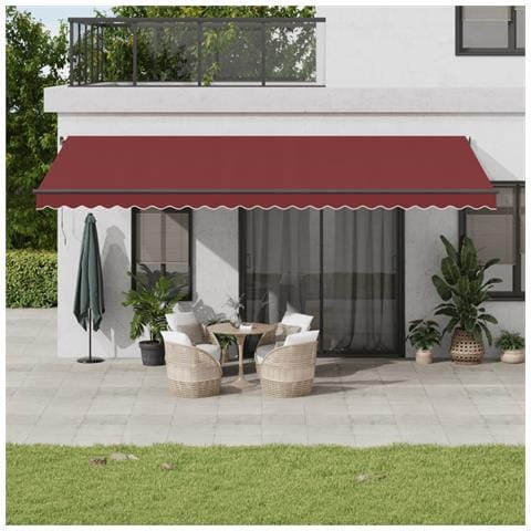 Tenda Da Sole Retrattile Automatica Bordò 600x350 Cm - Foto 1