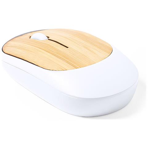 Mouse Wireless Nature In Bambù. Ottico. 11x2,5x6 Cm. Colore Del Legno - Foto 2