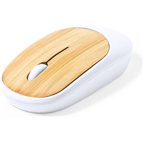 Mouse Wireless Nature In Bambù. Ottico. 11x2,5x6 Cm. Colore Del Legno - Foto 1