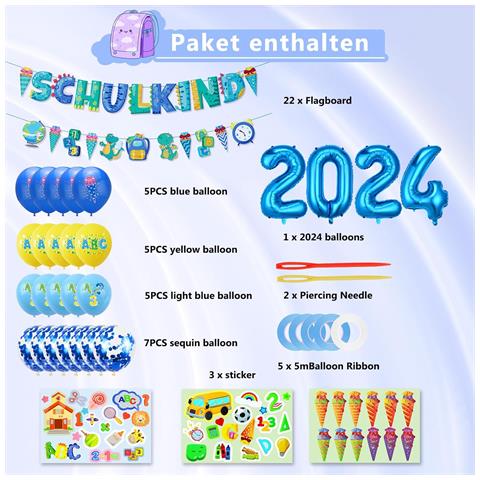 Set Di Decorazioni Per Il Ritorno A Scuola Per Ragazzi - Elegante E Creativo! - Foto 4