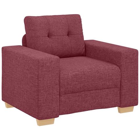 Poltrona Rosso Vino 60 cm in Tessuto - Foto 1