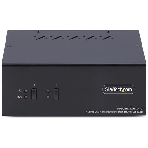 Switch KVM a 2 porte con doppio monitor DisplayPort e HDMI, 4K 60Hz, 1 monitor HDMI e 1 DP, hub USB 5Gbps a 2 porte, 2 porte USB HID, conforme TAA - Foto 6