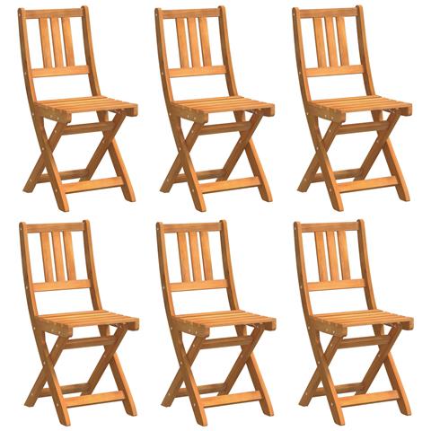 Sedie da Giardino Pieghevoli 6 pz 36x46x86 cm Legno Massello di Acacia - Foto 1