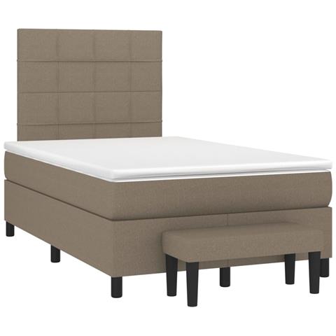 Giroletto a Molle con Materasso Tortora 120x190 cm in Tessuto - Foto 1