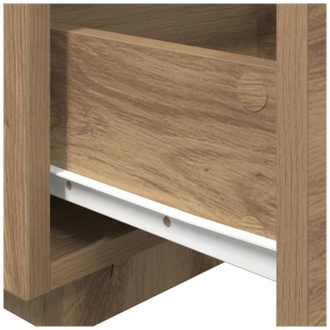Comodino  con luci LED Rovere artigianale 40x39x37 cm - Foto 9