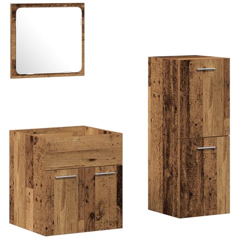 Set di mobili da bagno in legno antico e legno ingegnerizzato - Foto 1