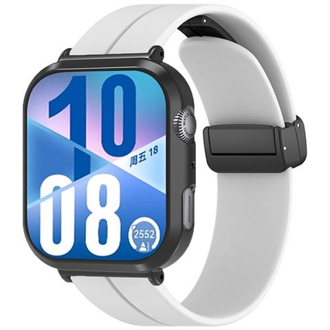 Cinturino Di Ricambio In Silicone Bianco Con Chiusura Magnetica Compatibile Con Huawei Band Fit 4 - Foto 2